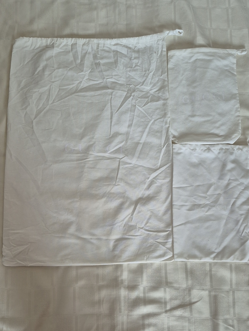 Gucci White Storage Dust Bags